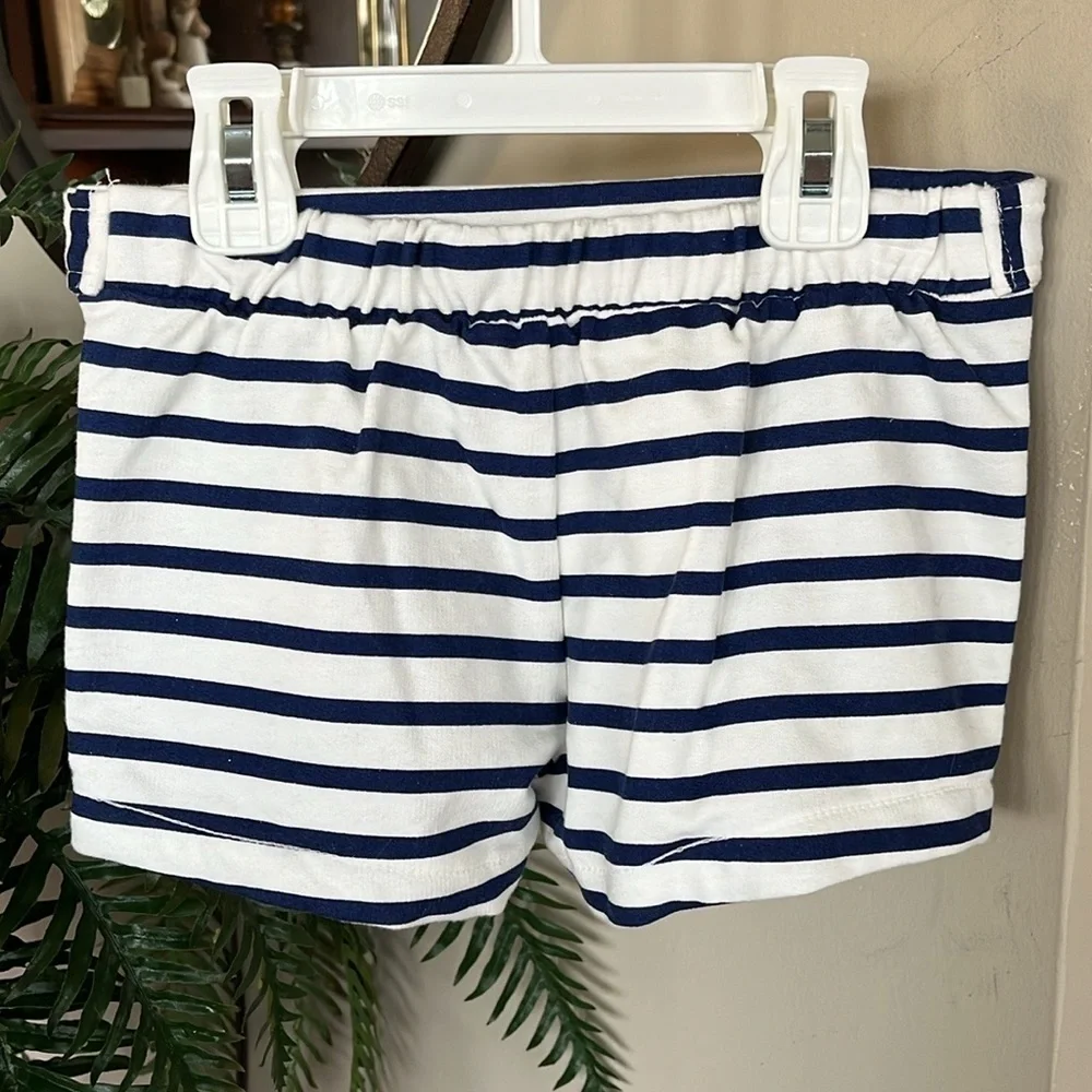 Brand New Little Lass 2-Piece Set Nautical Navy Blue Tank Top & Striped Shorts